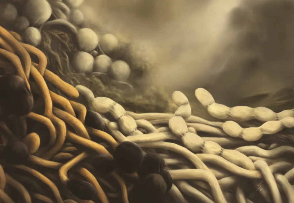 Actinobacteria Illustrasjon av Actinobacteria (Foto: Katelyn Solbakk)