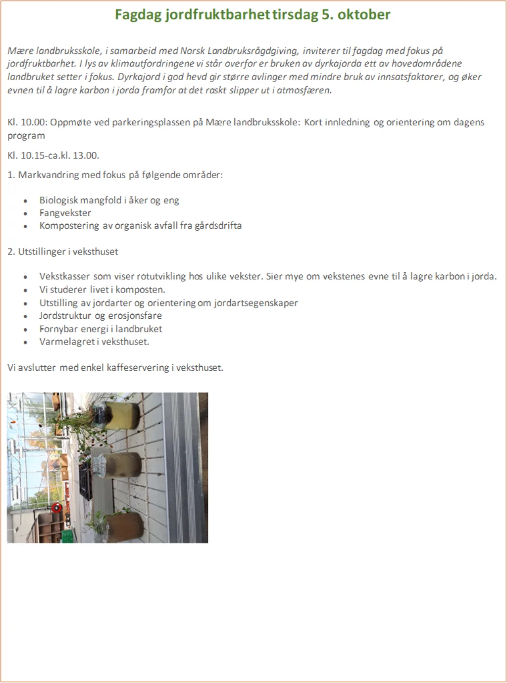 Fagdag Jordfruktbarhet Mære