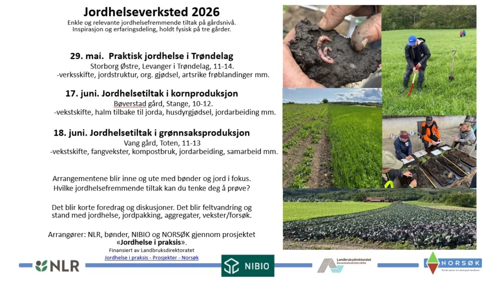 Jordhelseverksteder 3 steder