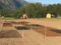 Overview of the field experiment. Treatments in the front from left to right: solid digestate, control (none), horse manure and biochar mixed with liquid digestate.