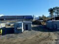 The RIBI Bioenergi facility where Frass is being tested as a biogas substrate. Reactors on the right and left. Technical containers with electricity and heat production in the middle of the front.