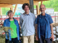 Sr. researcher Sissel Hansen, NORSØK, PhD candidate Kristian Nikolai Jæger Hansen, NORSØK and researcher  Matthias Koesling, NIBIO visiting av farm in Italy at the kick off-meeting for the project.