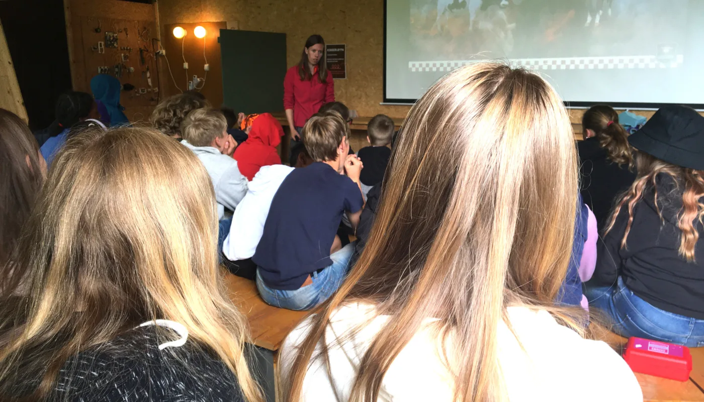 KUNNSKAP OM ENERGI: Elever fra videregående trinn får kunnskap om energi ved Tingvoll sol- og bioenergisenter (Foto: Solveig Johnsen)